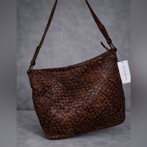 Wilson Leather Genuine Brown Leather Shoulder Bag